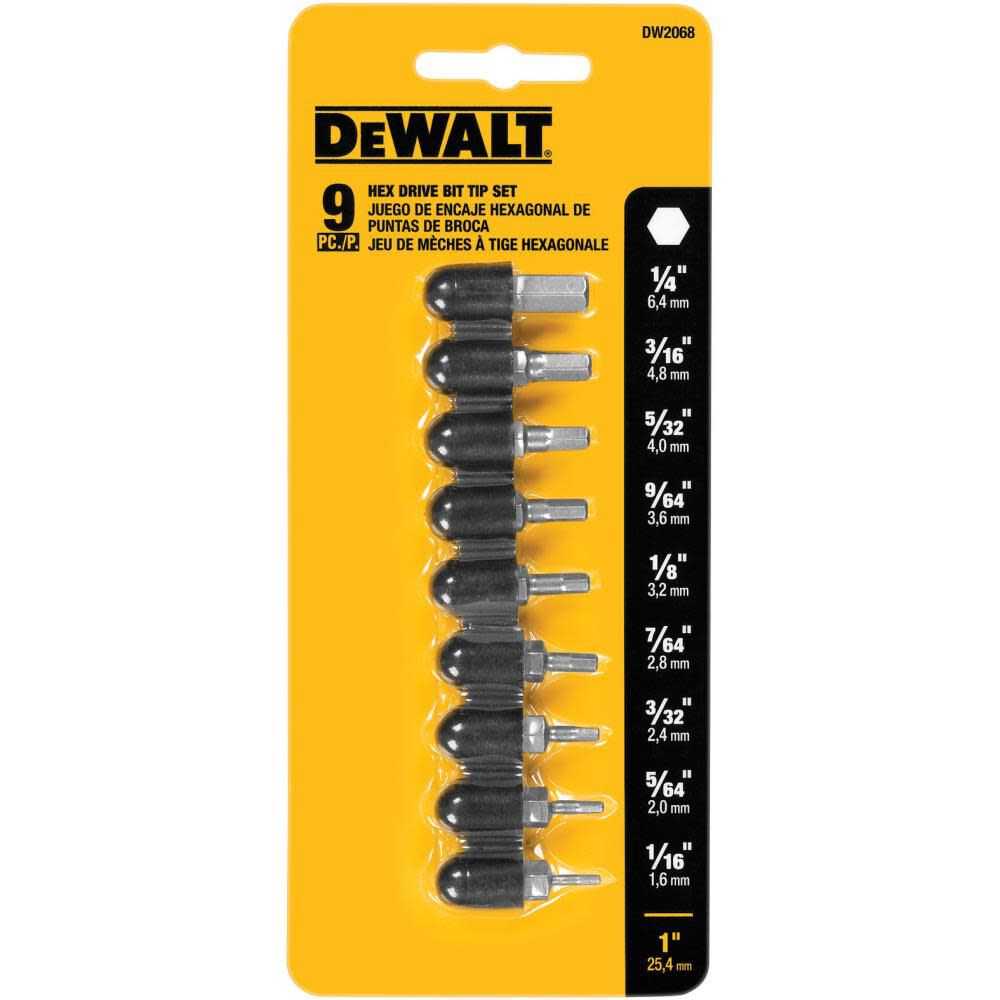 Dewalt, 1 IN. Hex Bit Set (9 pc)