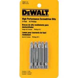 Dewalt, #2 Phillips Power Bit, 2-In., 5-Pk.