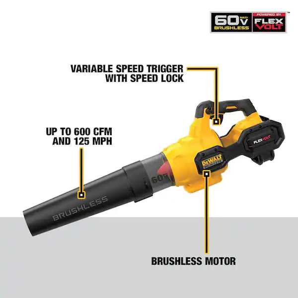 DISCOUNT BROS, 60V MAX 125 MPH 600 CFM Brushless Cordless Battery Powered Handheld Leaf Blower Kit - $250