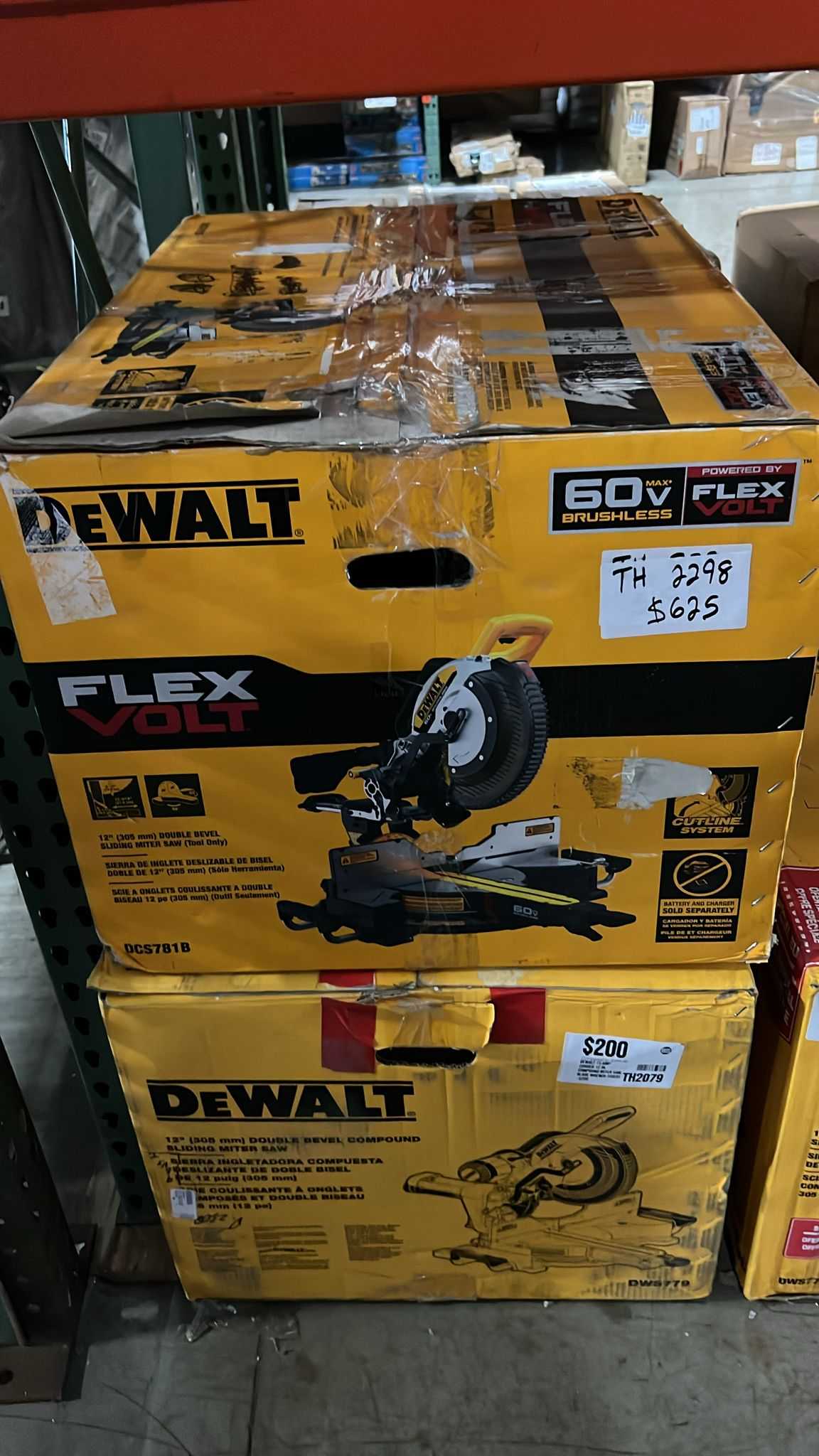 DISCOUNT BROS, Cordless Miter Saw: 12 in Blade Dia., Sliding, 50° Left to 60° Right - $625