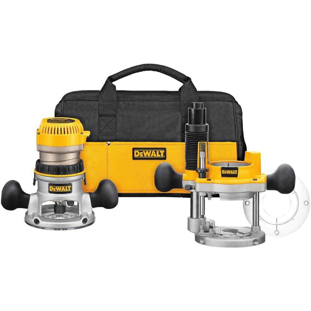 DISCOUNT BROS, DEWALT 12 Amp Corded 2-1/4 Horsepower Fixed and Plunge Base Router Kit - $160