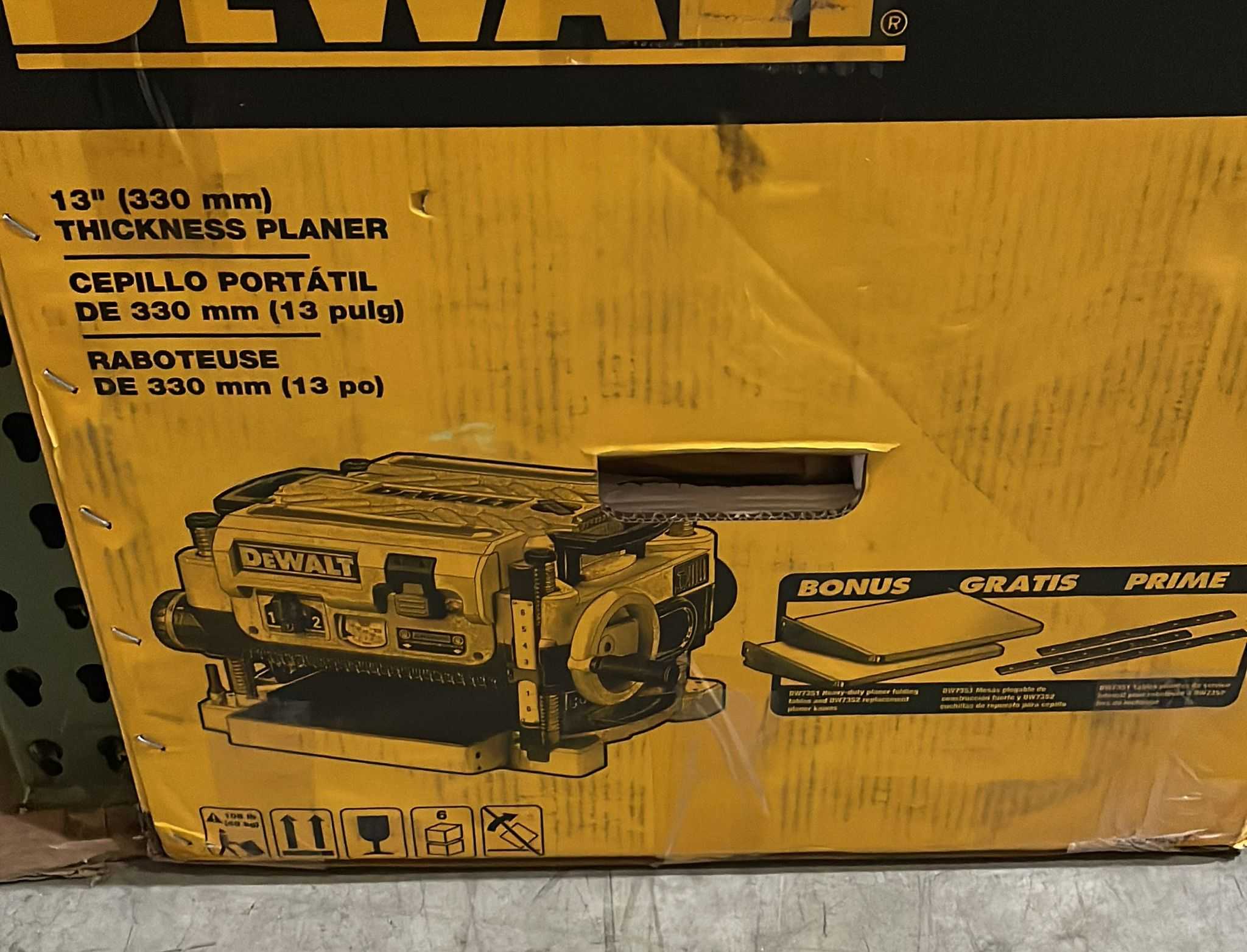 DISCOUNT BROS, DEWALT 15 Amp Corded 13 in Heavy-Duty 2-Speed Bench Planer (Missing Blades) - $520