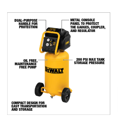 DISCOUNT BROS, DEWALT 15 Gal. Portable Electric Air Compressor - $310