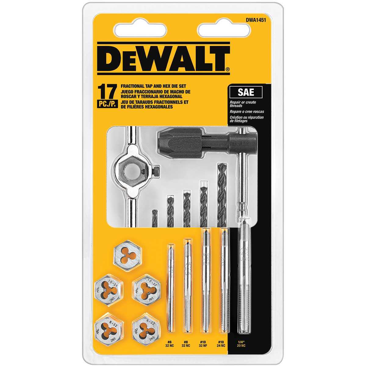 Dewalt, DEWALT 17-Pc. Fractional Tap & Die Set