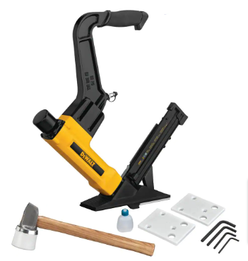 DISCOUNT BROS, DEWALT 2-in-1 15.5-Gauge & 16-Gauge Flooring Tool (Slightly Used, No Hammer) - $150