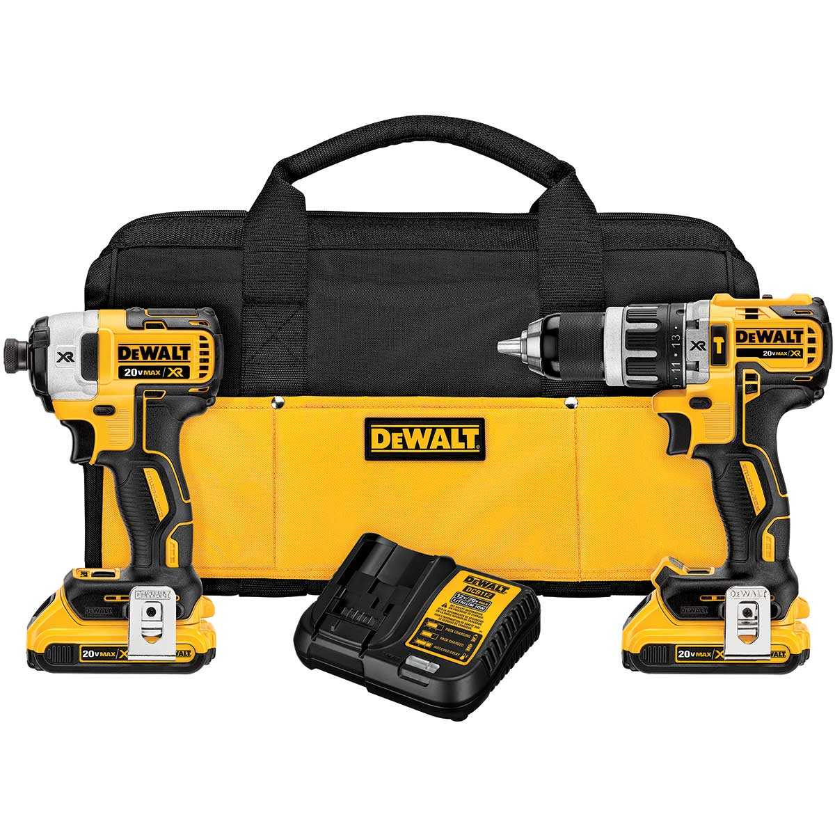 Dewalt, DEWALT 20 V MAX XR Lithium Ion Brushless Hammerdrill and Impact Driver Combo Kit