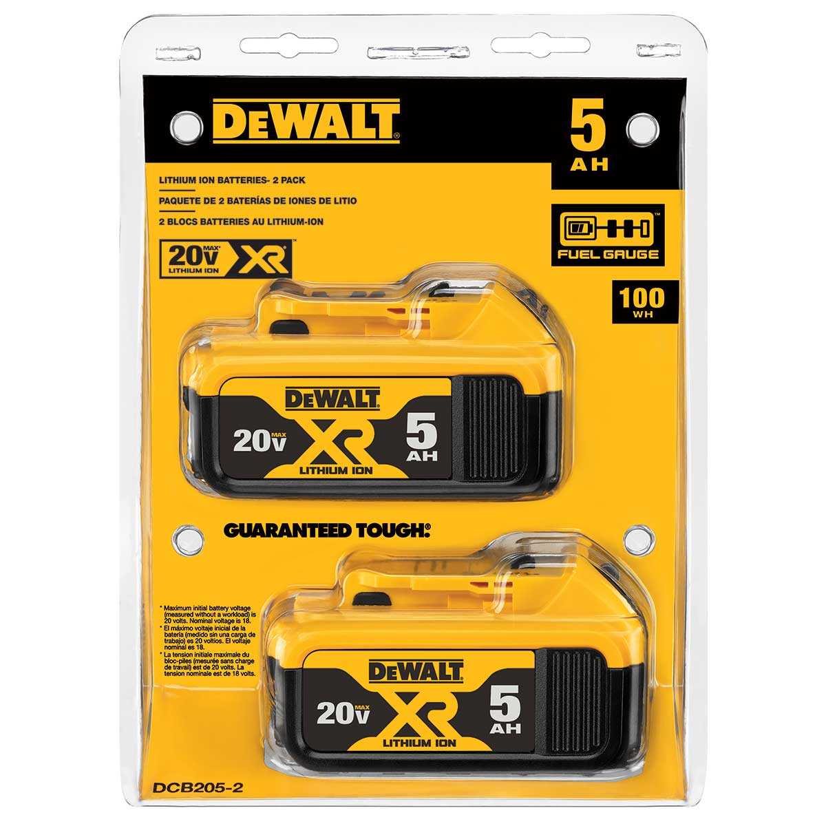 Dewalt, DEWALT 20 V Max 5.0Ah XR Premium Lithium 2 pack