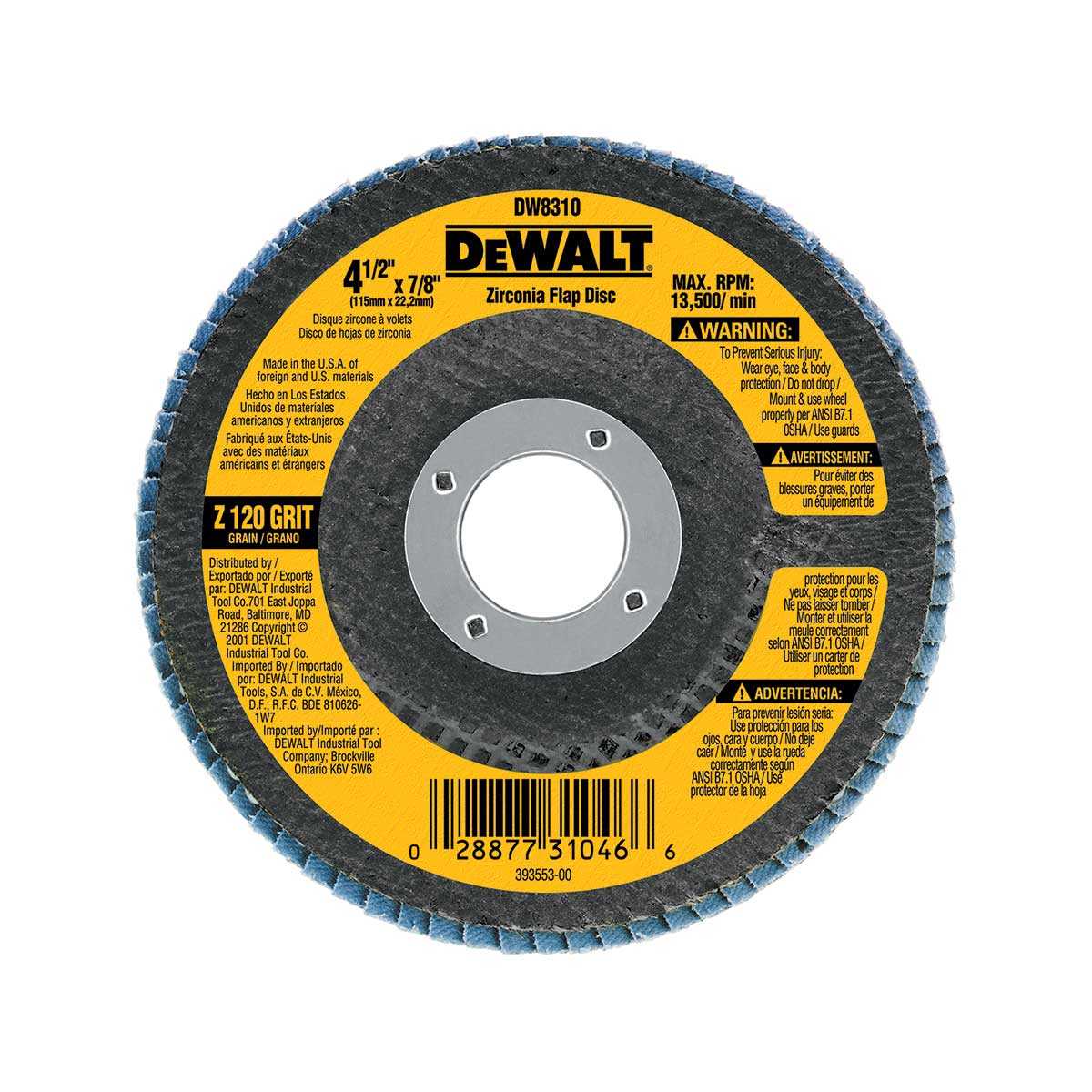 Dewalt, DEWALT 4-1/2 x 7/8 In. Z120 T29 Flap Disc