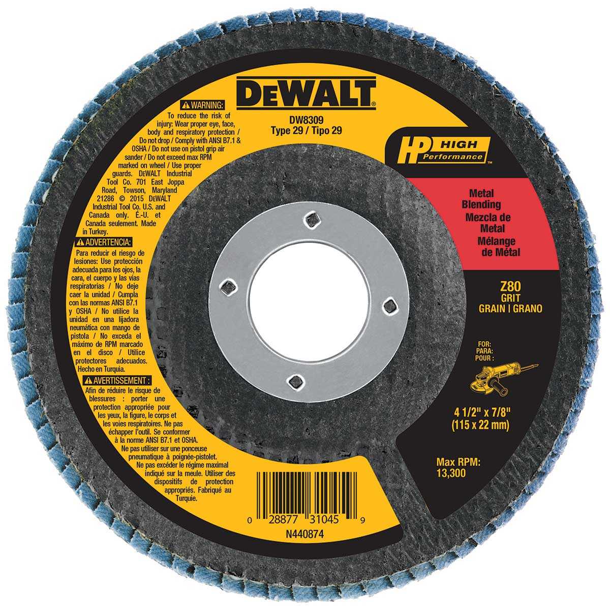 Dewalt, DEWALT 4-1/2 x 7/8 In. Z80 T29 Flap Disc