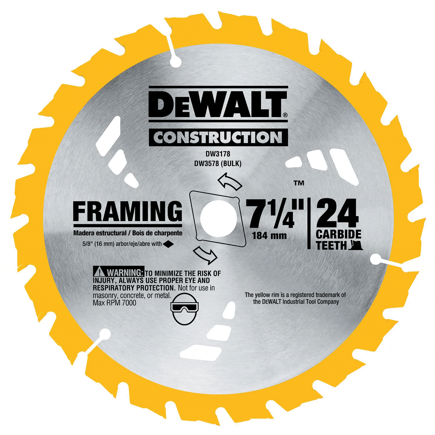 Dewalt, DEWALT 7-1/4 In. 24T Framing Saw Blade