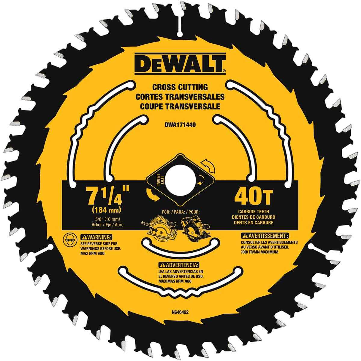 Dewalt, DEWALT 7 1/4 In. 40T Finishing Saw Blade