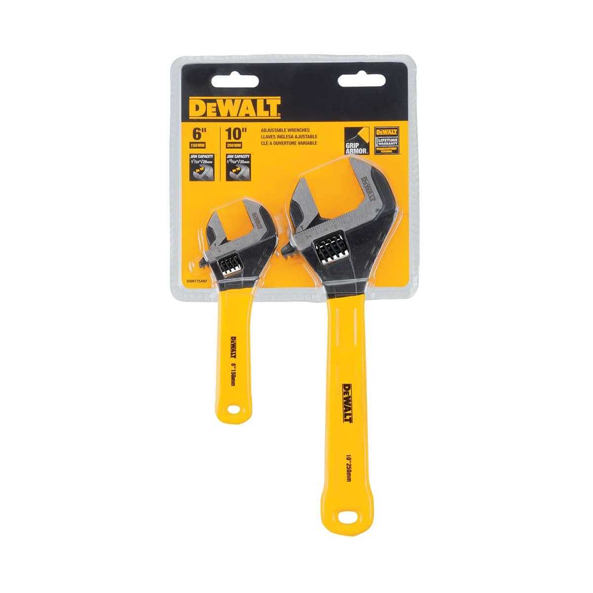 Dewalt, DEWALT Dip Grip Adjustable Wrench 2 Pack