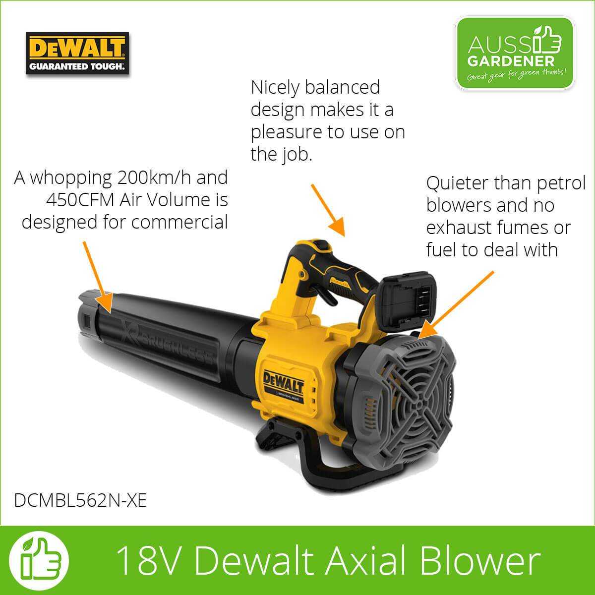 Stanley Black & Decker (Australia) Pty Ltd, Dewalt 18V Dewalt DCMBL562N-XE Cordless Brushless Axial Blower