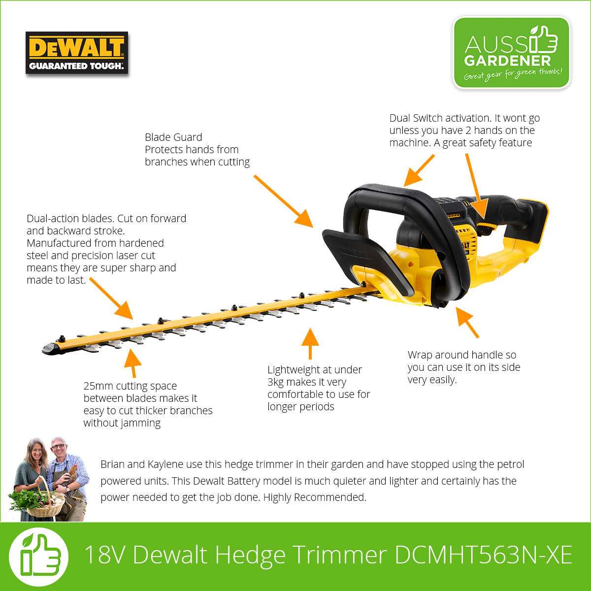 Stanley Black & Decker (Australia) Pty Ltd, Dewalt 18V Hedge Trimmer DCMHT563N-XE