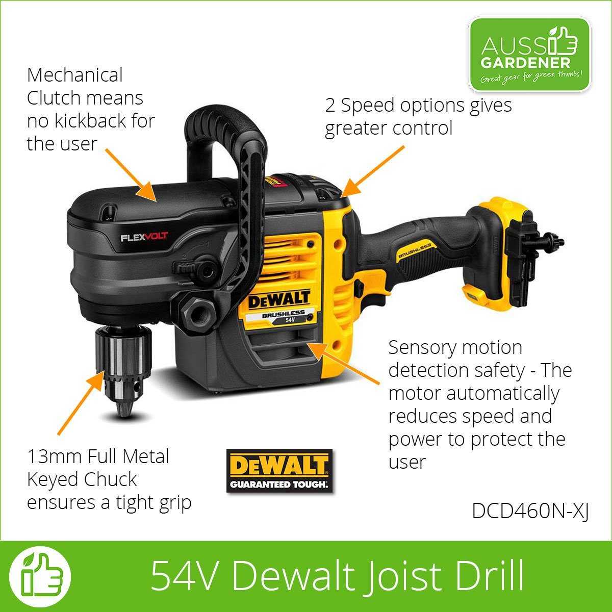 Stanley Black & Decker (Australia) Pty Ltd, Dewalt 54V XR Flexvolt Stud & Joist Drill-Bare