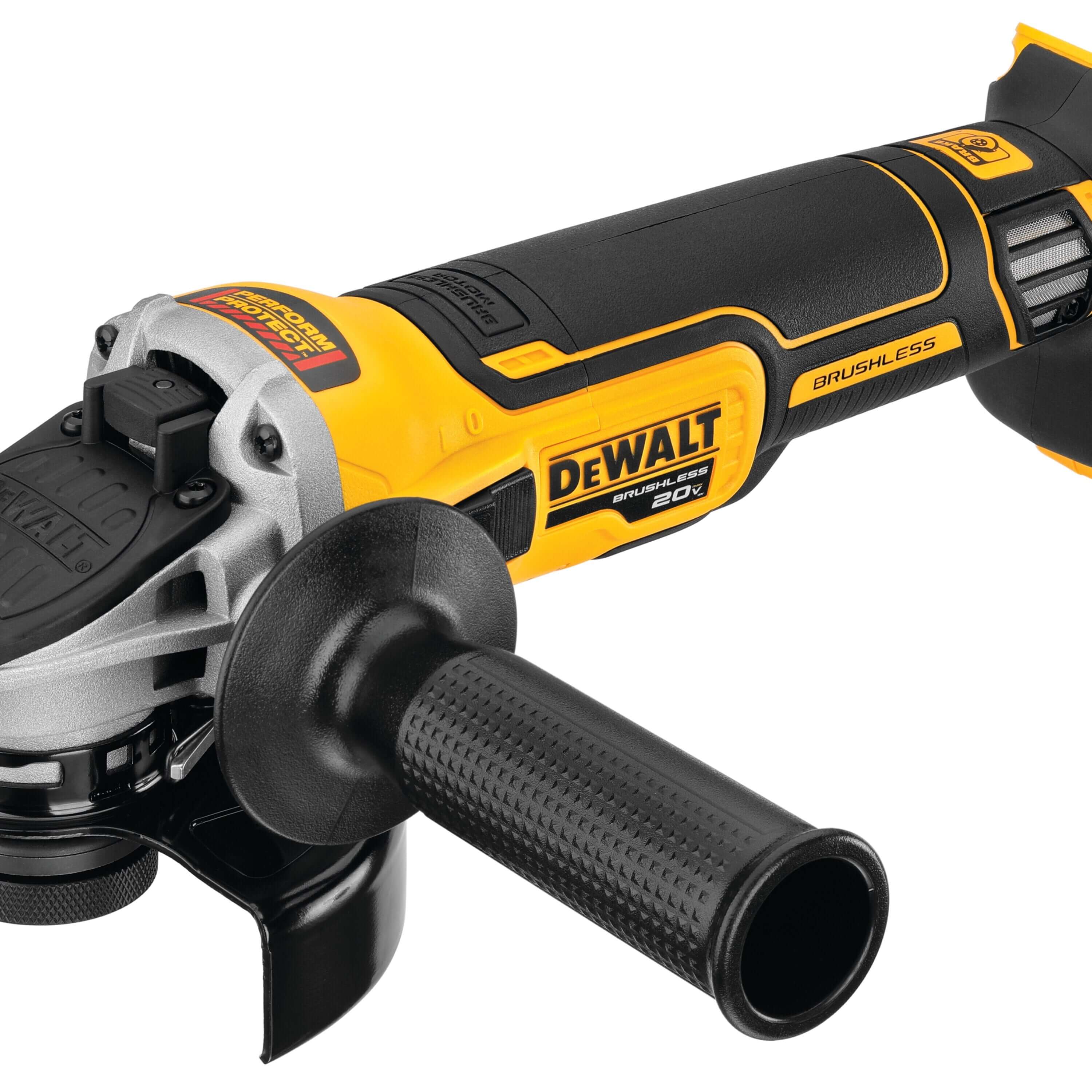 Atlantic Outdoor, Dewalt DCG405B 20V MAX* XR® 4.5 IN. SLIDE SWITCH SMALL ANGLE GRINDER WITH KICKBACK BRAKE (TOOL ONLY)